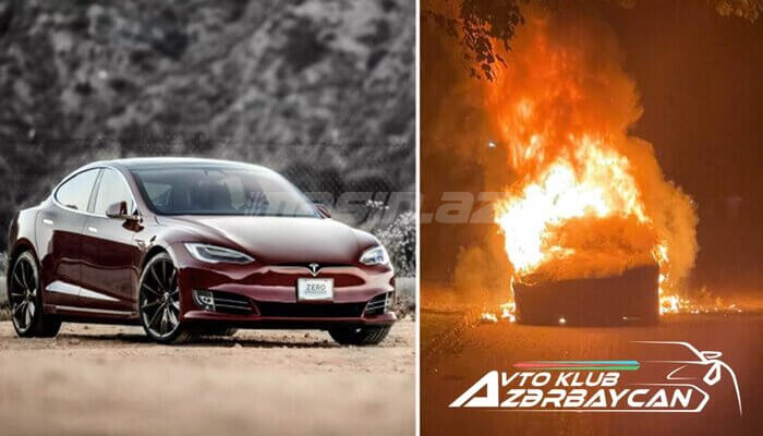Teslanın yeni elektromobili Model S Plaid, hərəkətdə olan zaman alovlandı